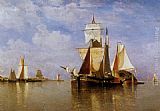 Coast Canvas Paintings - Shipping off the Dutch Coast